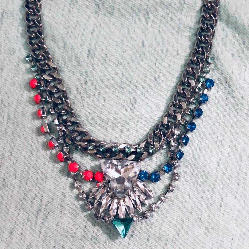 Multicolor sparkle statement necklace